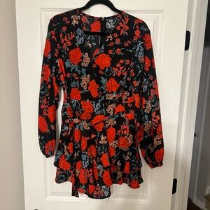 LONG SLEEVE FLORAL ROMPER